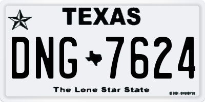 TX license plate DNG7624