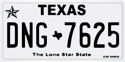 TX license plate DNG7625