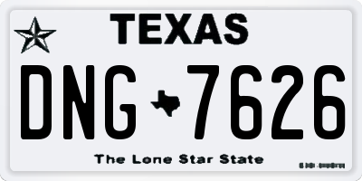 TX license plate DNG7626