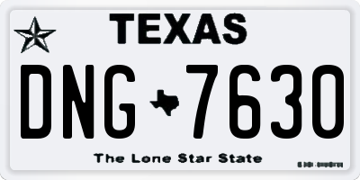 TX license plate DNG7630