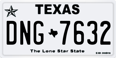 TX license plate DNG7632