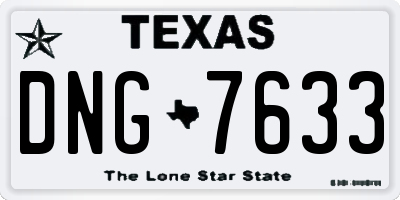 TX license plate DNG7633