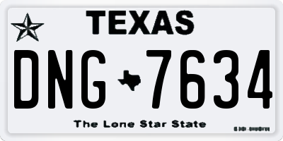 TX license plate DNG7634