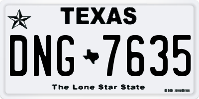 TX license plate DNG7635