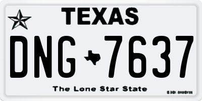 TX license plate DNG7637