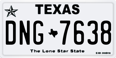 TX license plate DNG7638