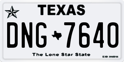 TX license plate DNG7640