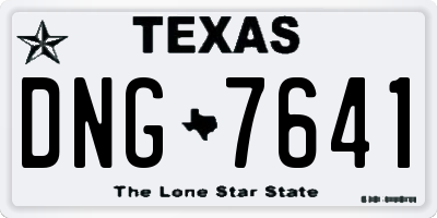 TX license plate DNG7641