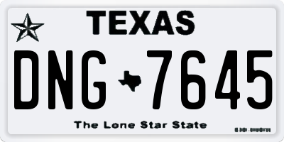 TX license plate DNG7645