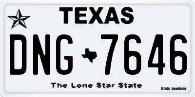 TX license plate DNG7646