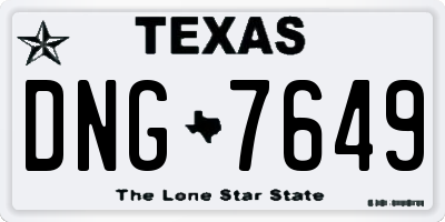 TX license plate DNG7649