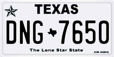 TX license plate DNG7650