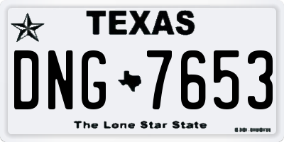 TX license plate DNG7653