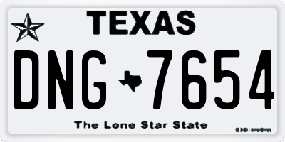 TX license plate DNG7654
