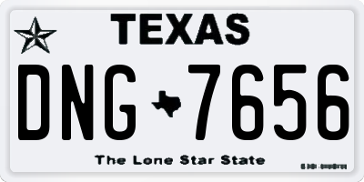 TX license plate DNG7656