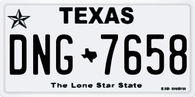 TX license plate DNG7658
