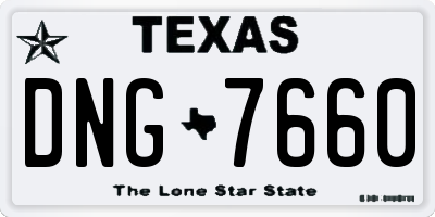 TX license plate DNG7660