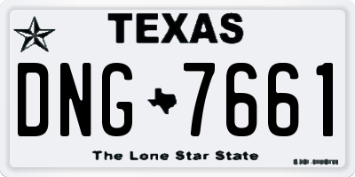 TX license plate DNG7661