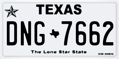 TX license plate DNG7662