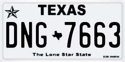 TX license plate DNG7663
