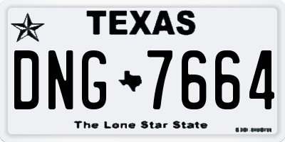 TX license plate DNG7664