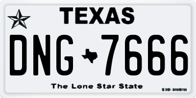 TX license plate DNG7666