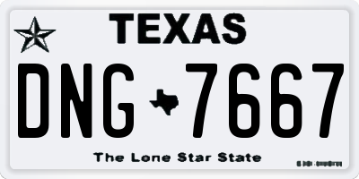 TX license plate DNG7667