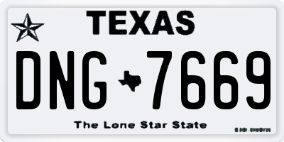 TX license plate DNG7669