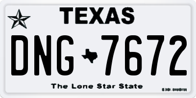 TX license plate DNG7672