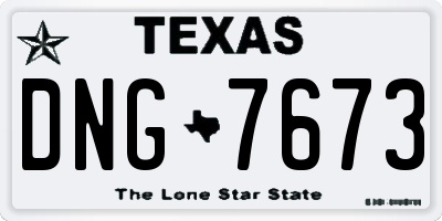 TX license plate DNG7673