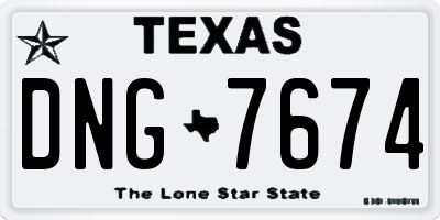 TX license plate DNG7674
