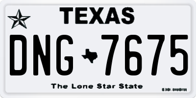 TX license plate DNG7675