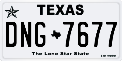 TX license plate DNG7677