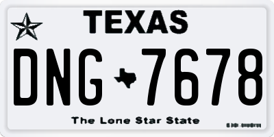 TX license plate DNG7678