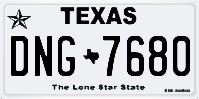 TX license plate DNG7680