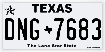 TX license plate DNG7683