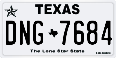TX license plate DNG7684