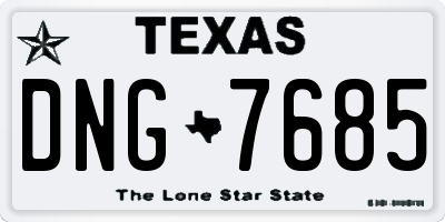 TX license plate DNG7685