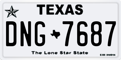TX license plate DNG7687