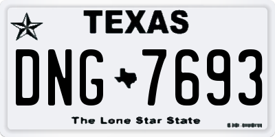 TX license plate DNG7693
