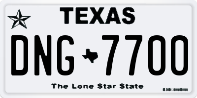 TX license plate DNG7700