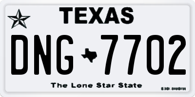 TX license plate DNG7702