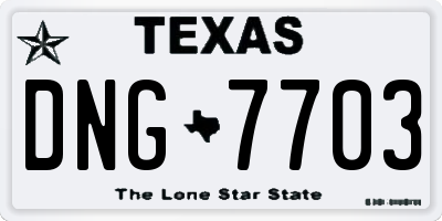TX license plate DNG7703