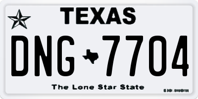 TX license plate DNG7704