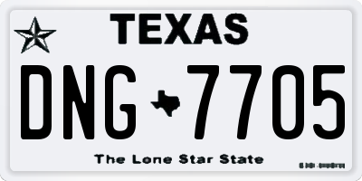 TX license plate DNG7705