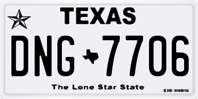 TX license plate DNG7706