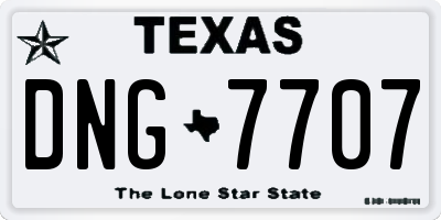 TX license plate DNG7707