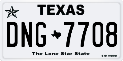 TX license plate DNG7708