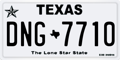 TX license plate DNG7710