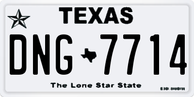 TX license plate DNG7714